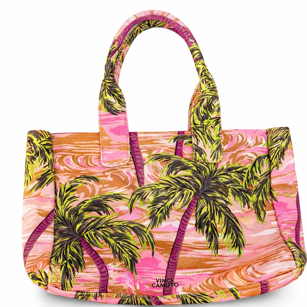 Vince Camuto Palm Amia Canvas Tote Bag - 
Beach / Resort Bag 🌸🌴